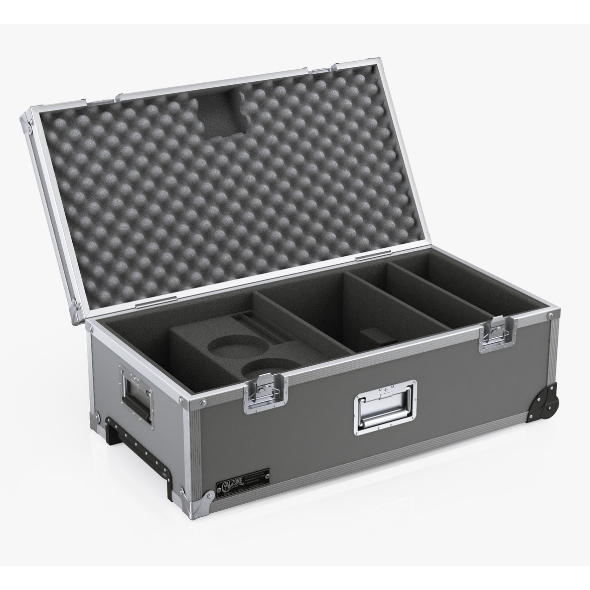 Custom Size Silver Fireproof Long Large Aluminum Secure Lock Case Briefcase Portable Tool Box with Foam Padding Inserts