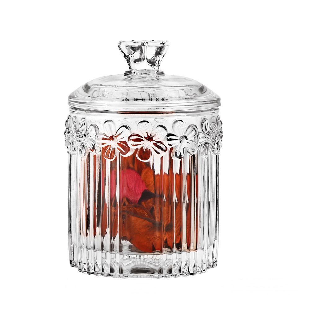 Custom luxury Round Shape Lead-Free Large Airtight Candy Jar Crystal