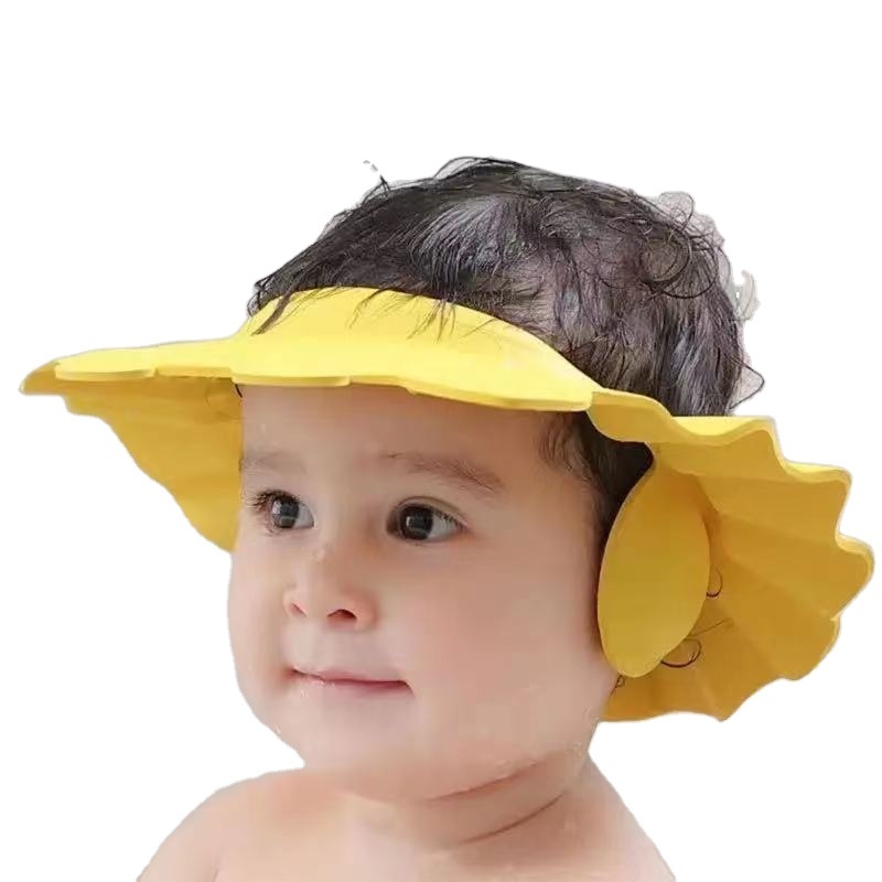 EVA Adjustable Bath Caps Thicken Soft Visor Hat Shower Cap With Ear Protector Baby Shower Cap