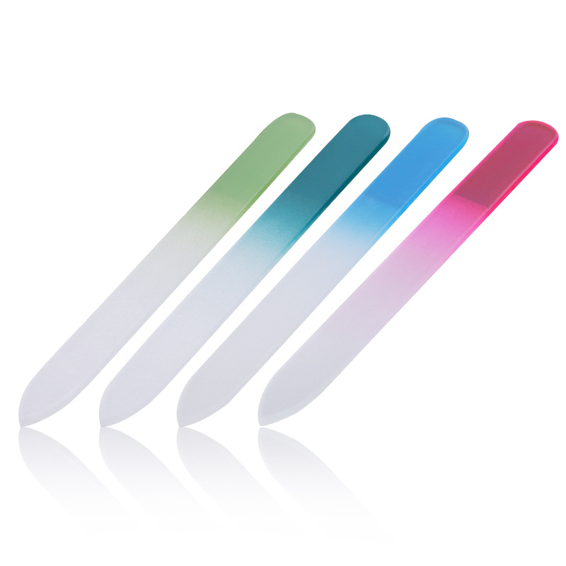 Single Side Double Side Ready to Ship Professional Customized Double Sides Colorful Shiner Print Crystal Glass Nail File