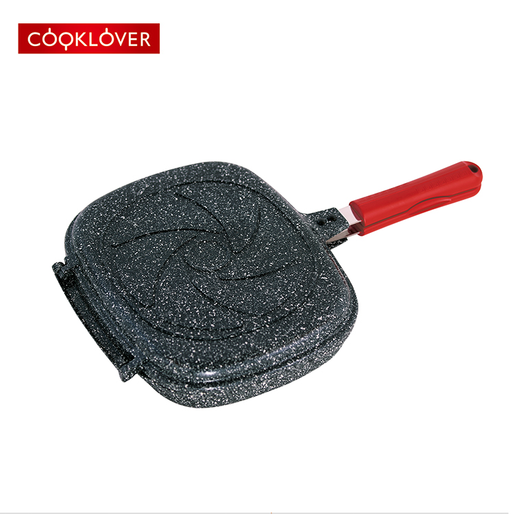 Cooklover 30 см литые антипригарные с керамическим покрытием, Индукционное дно, двойная сковорода для гриля, набор посуды