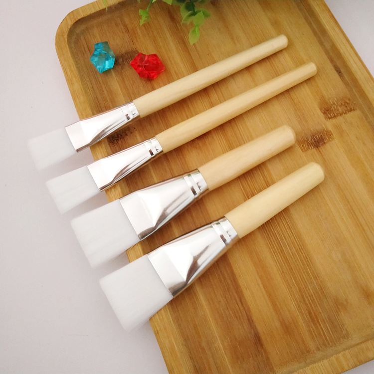 Wooden wood handle makeup facial soft nylon hair head brushes factory wholesale price barcode service