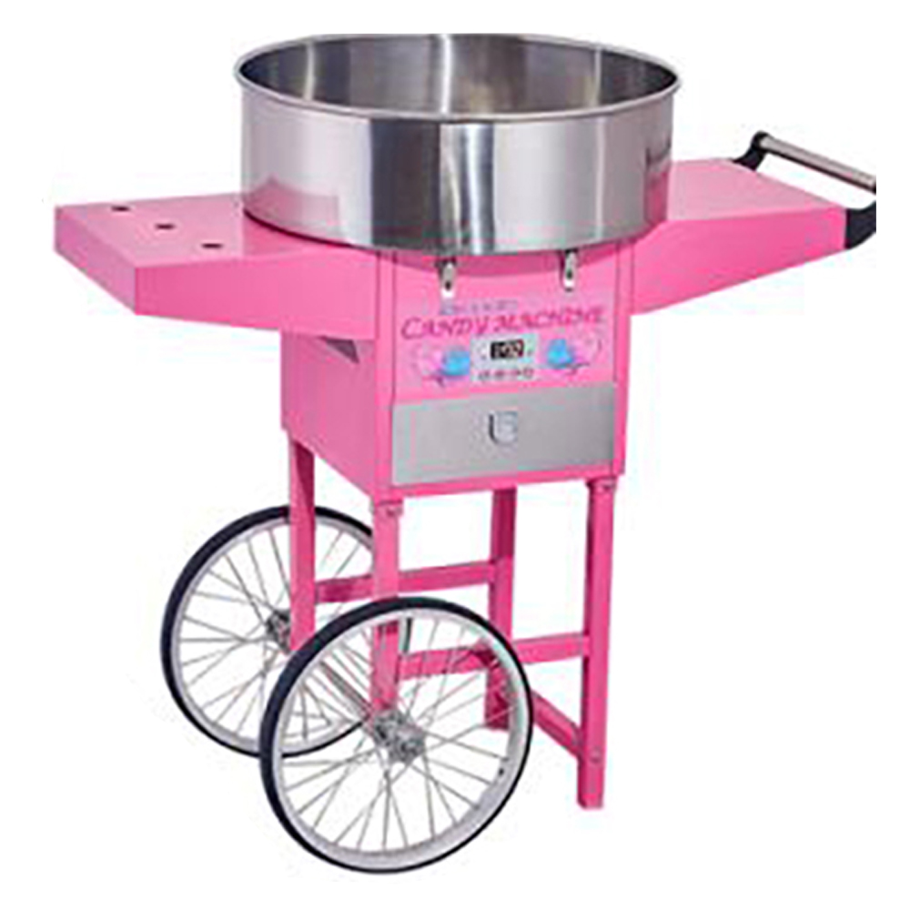 High Quality Industrial Electric Cotton Candy Floss Machine with Cart For Sale