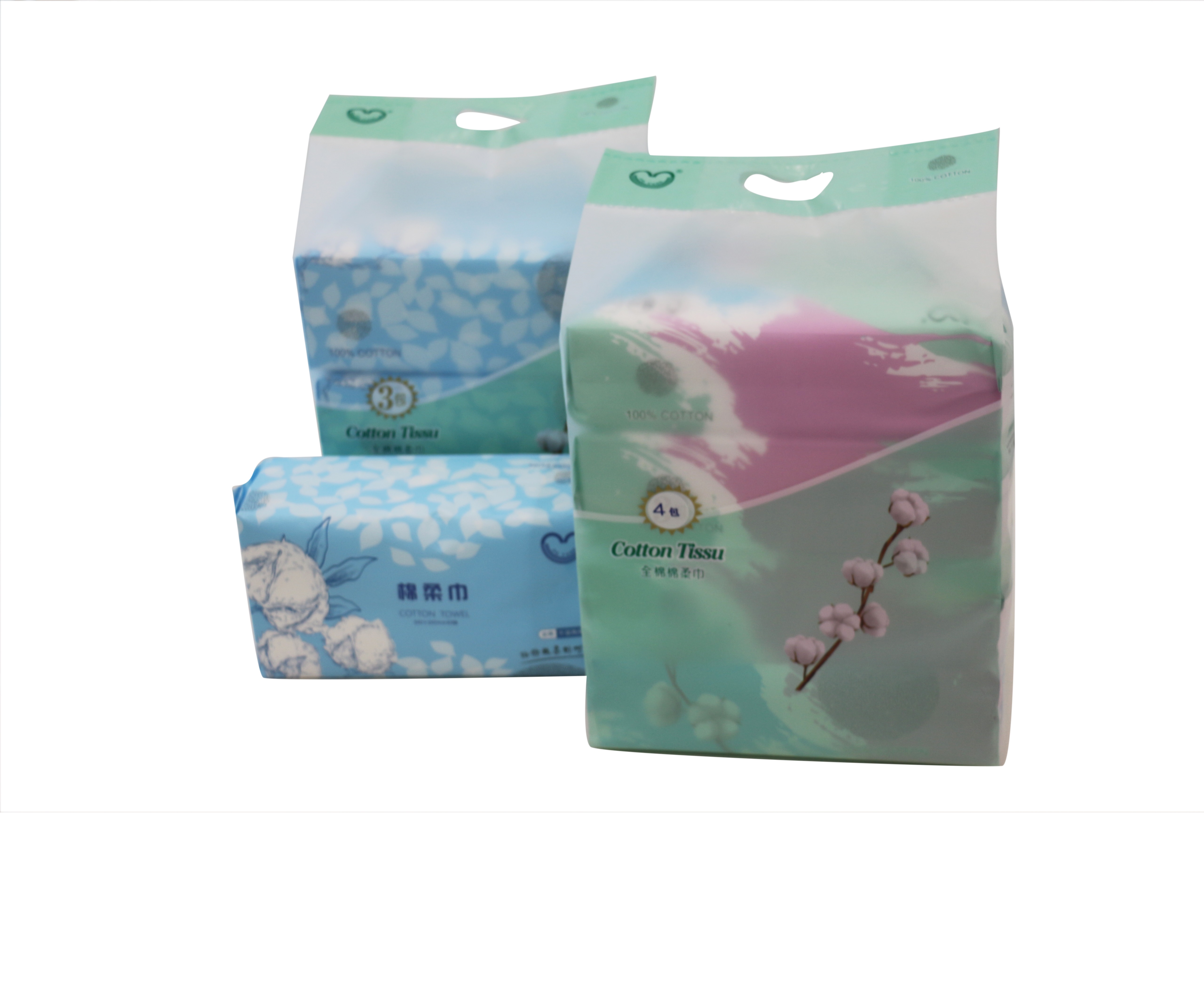 Wholesale cotton tissue Facial Wipes Natural Skincare wet&dry for baby