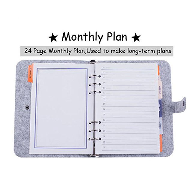Low cost Calendar Cover Felt Loose Leaf Notebook