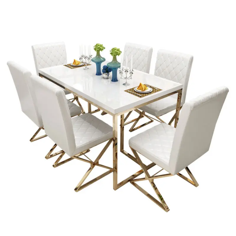 free shipping New Style Home Furniture Luxury Dining Room Italian dining Table and Chair Set