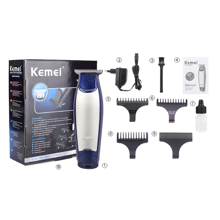 Kemei KM-5021 перезаряжаемые профессиональные мужские триммер для волос, низкий уровень шума аккумуляторная электрическая машинка для стрижки