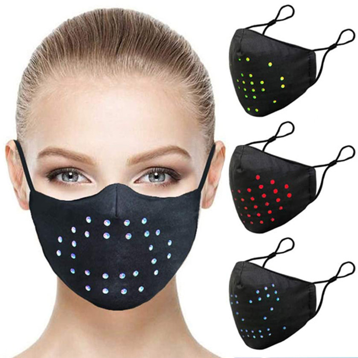 LED Voice Recognition Animation Sound Active Light up face mask USB Rechargeable
