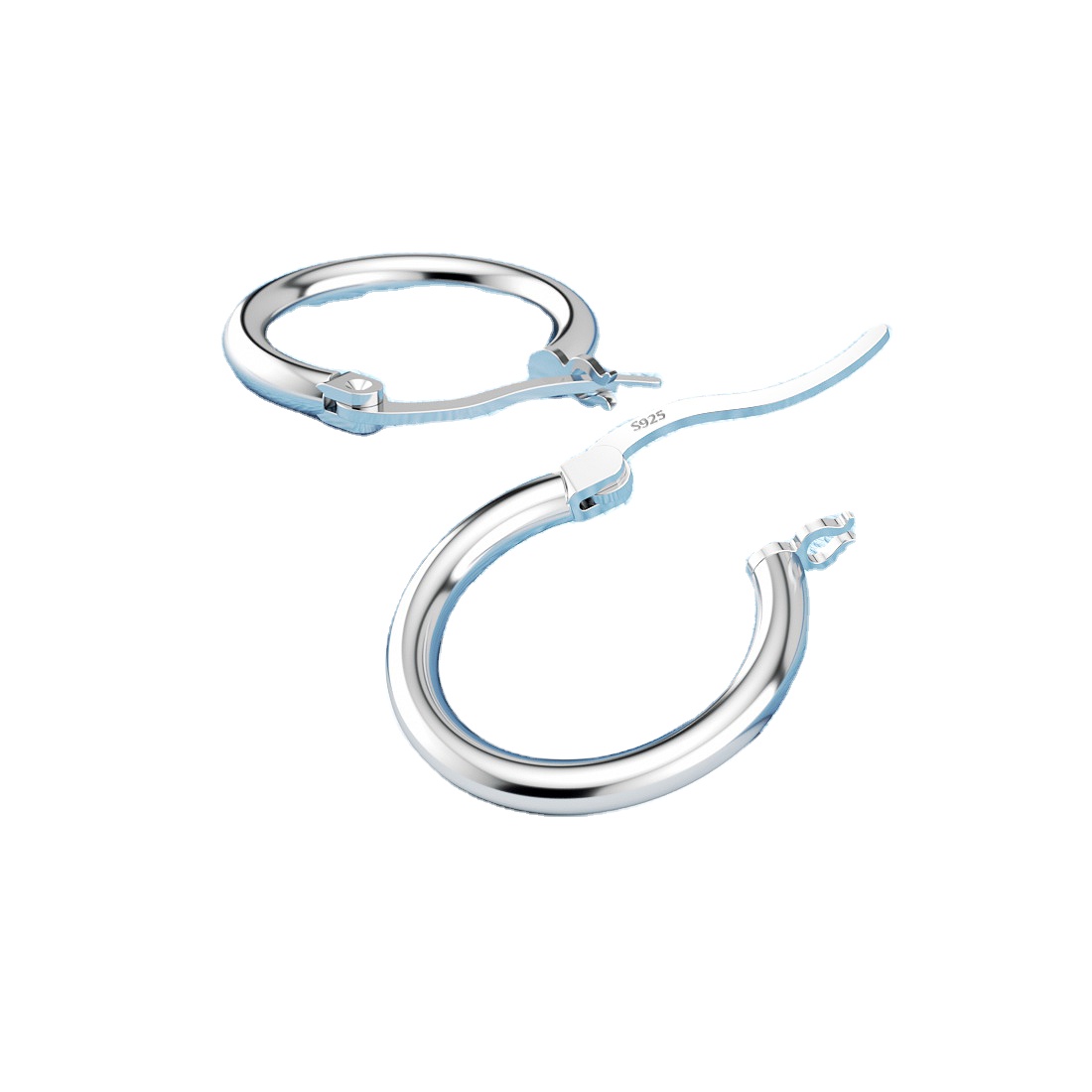 925 Sterling Silver 14-35mm Circle Hoop Earrings