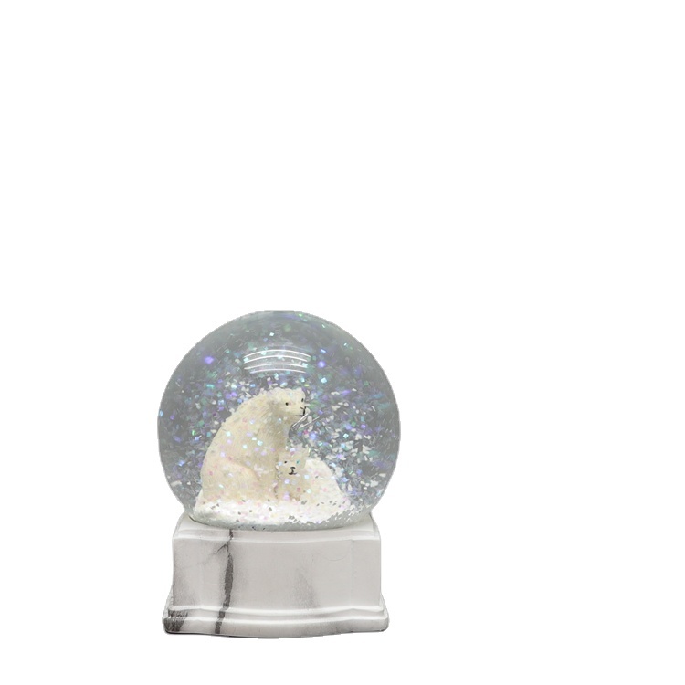 Resin China Snow Globe Resin China Snow Globe Custom 65mm Polar Bear Snow Globe
