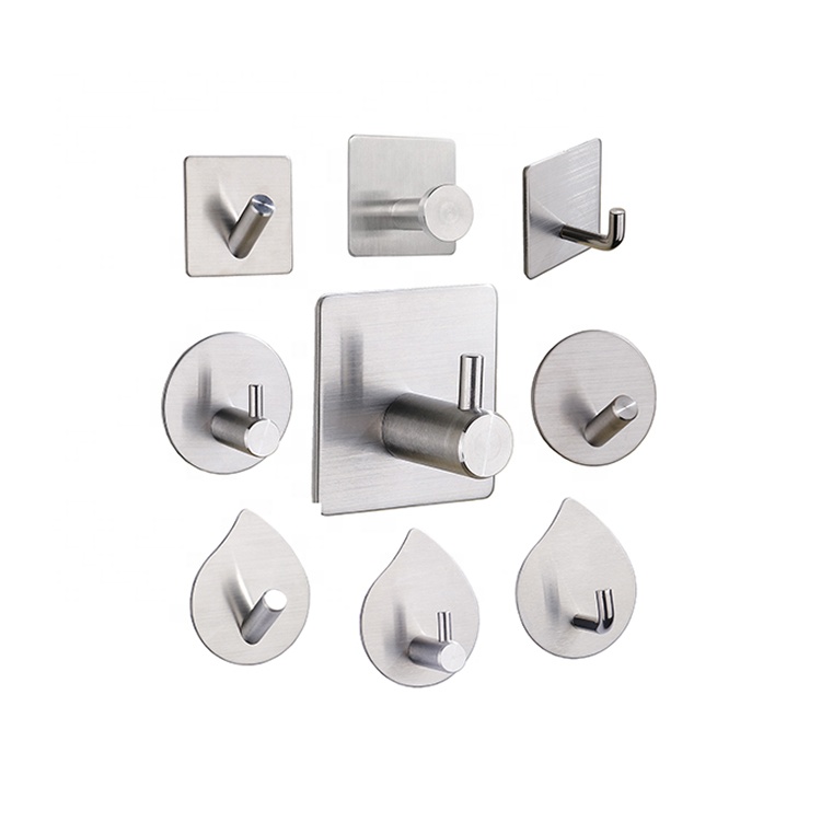 3m Self Adhesive Stainless Steel Metal Kitchen Bathroom Shower Towel Clothes Clothing Robe Coat Wall Hooks