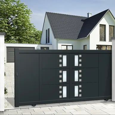 New Design Welding Roller House Aluminum Courtyard Villa Main Gate Customized Sliding Gate