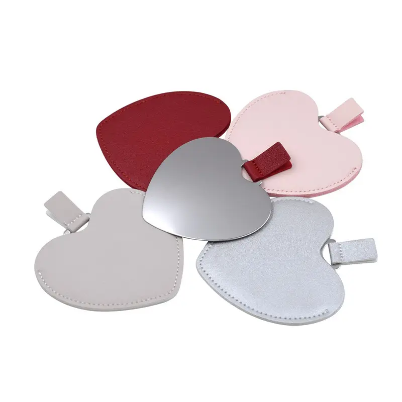 New Arrive Stainless Steel Cosmetic Mirror With Irregular Love Convenient And Fast Beauty Gift Small Mirror Cosmetic Applicator