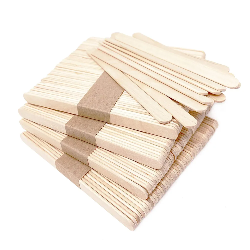 Compostable Wooden Ice Cream Stick Popsicle Sticks For Face Cream