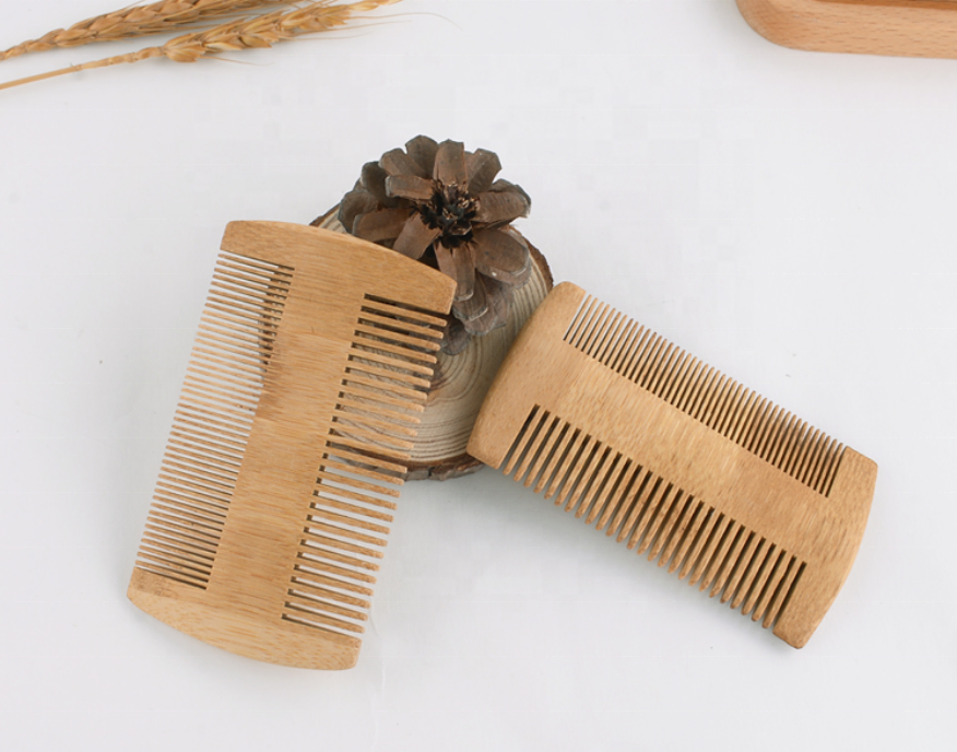 Wooden Beard Combs ,Dual Action Fine & Coarse Teeth for Hair and Men's Beard,Handmade Natural Wooden Comb