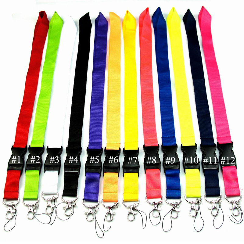 Customizable Plain Nylon Phone Lanyard Straps for Keys Cellphone Rope Diverse Purpose Use Detachable Buckle Lanyards No Logo
