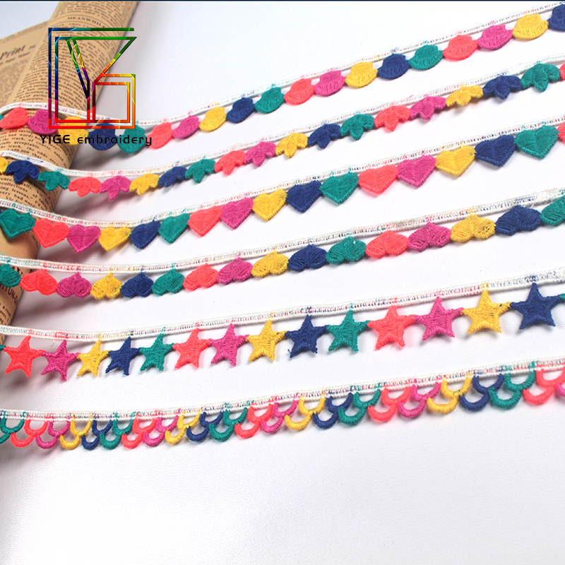 embroidery embroidered scalloped edge lace trim for garment accessory / dress decoration