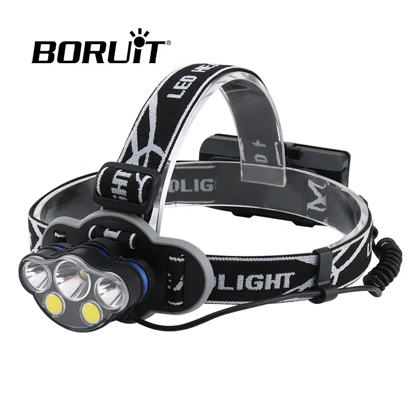 Amazon Hot Sell Rechargeable Head Lamp 5PCS LED Waterproof High Power Headlamps Red Light for Hunting