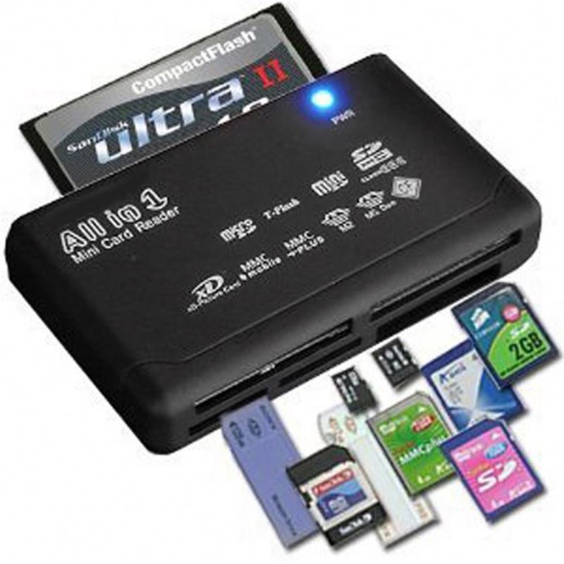 Good Supplier Smart All In One Memory Card Reader TF MS M2 XD CF SD Carder Reader Smart Mini Memory Card Reader With Date