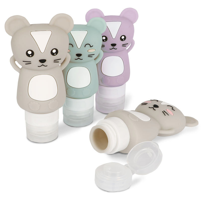 Portable Travel Silicone Baby Bottle Shampoo Tube Squeeze Kit Gel Storage Bottle