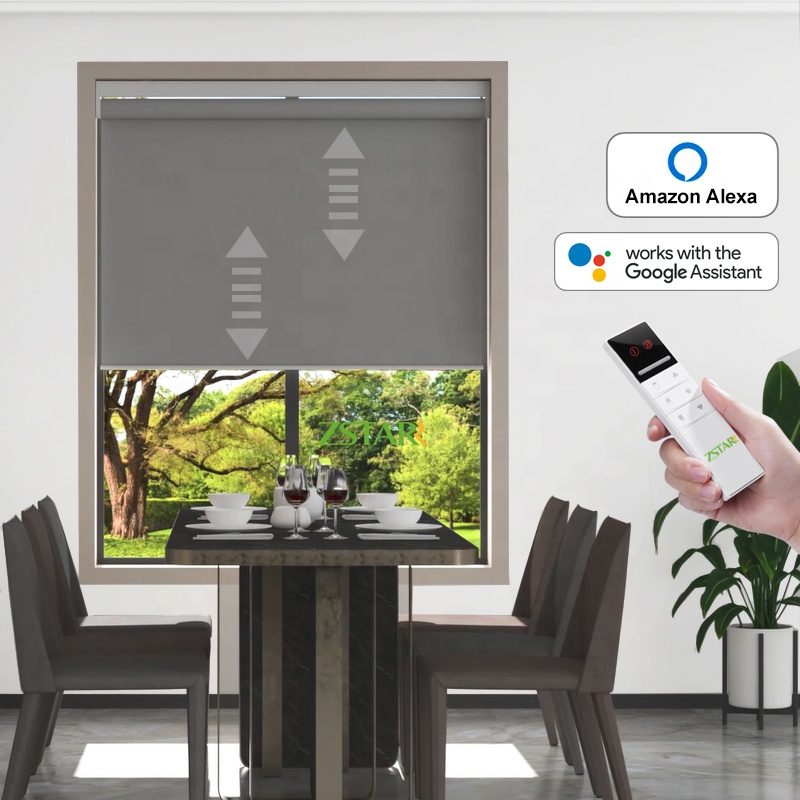 USB charging smart curtain blinds, shades custom size automatic electric roller blinds for windows