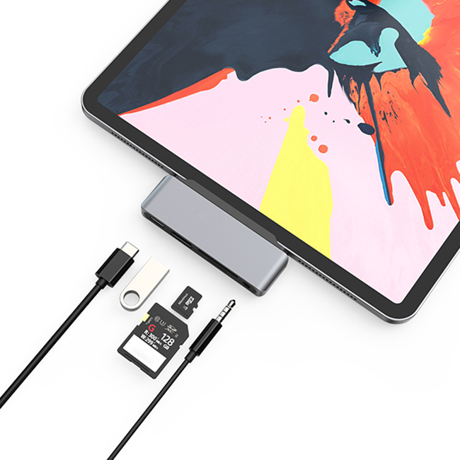 Новое поступление 60 вт поддерживает USB-C PD концентратор SD/TF USB2.0 аудио/Mic usb хаб для iPad для клавиатуры