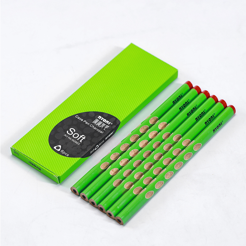 Jumbo Triangle Hole Charcoal Pencil Soft Basswood Material Sketch Pencils For Drawing