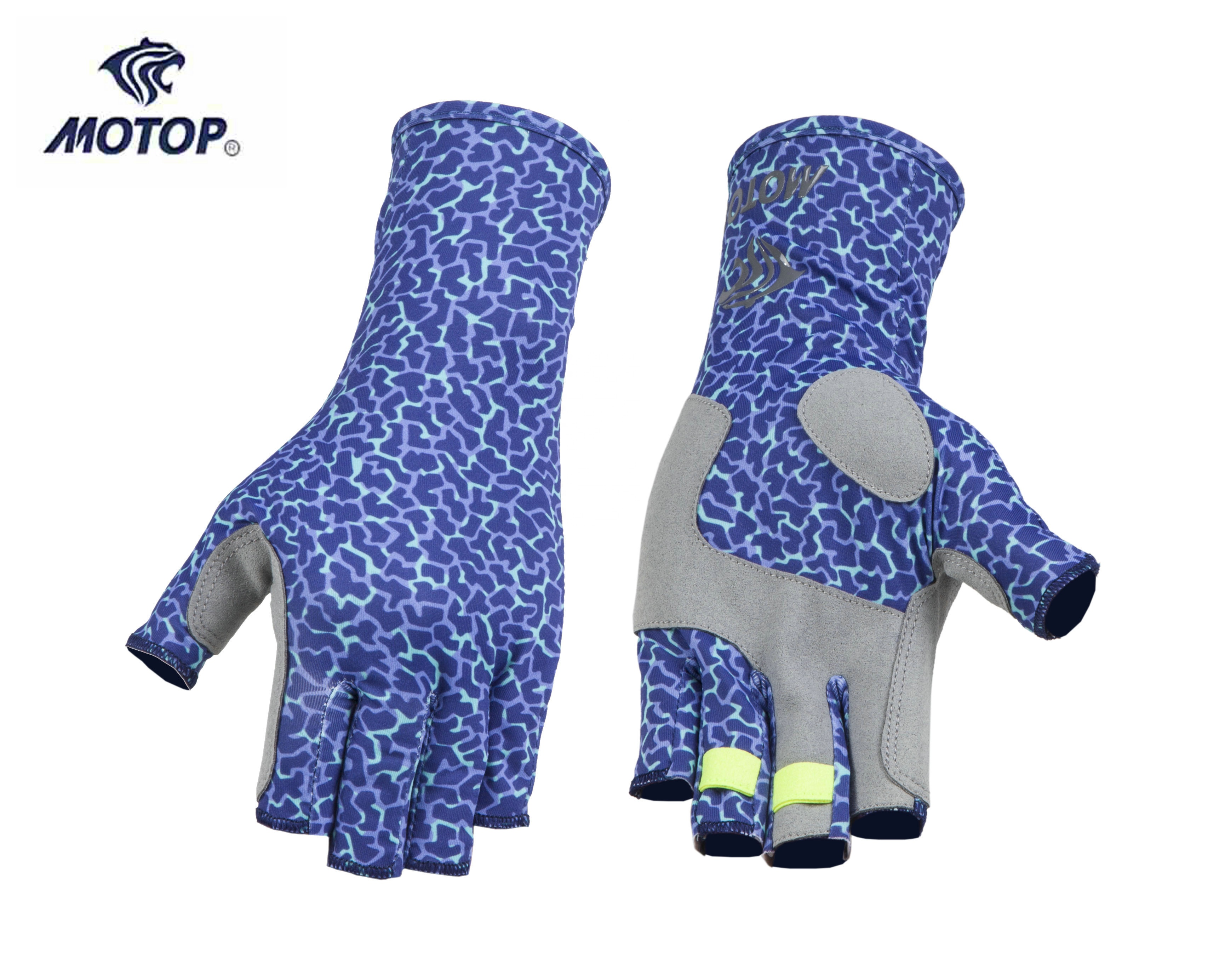Top Style UV Protection Half fingers Anti-slip Colourful Winter Outdoor Fishing Glove with Easy strip Design