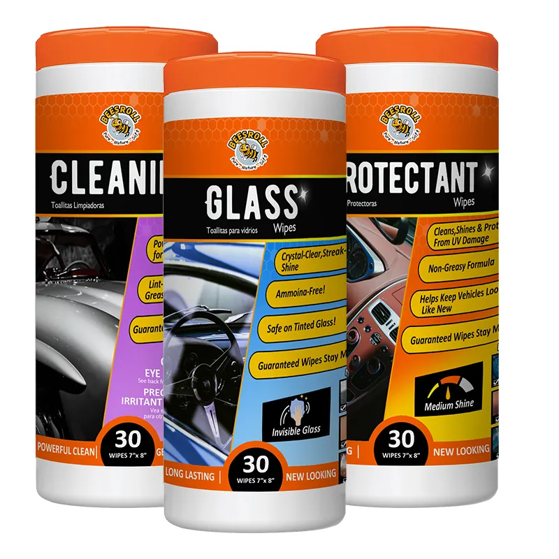 Direct Factory Car Care Leather Wipes Quick Wipes For Leather.Disposable Car Glass Cleaner Wipes
