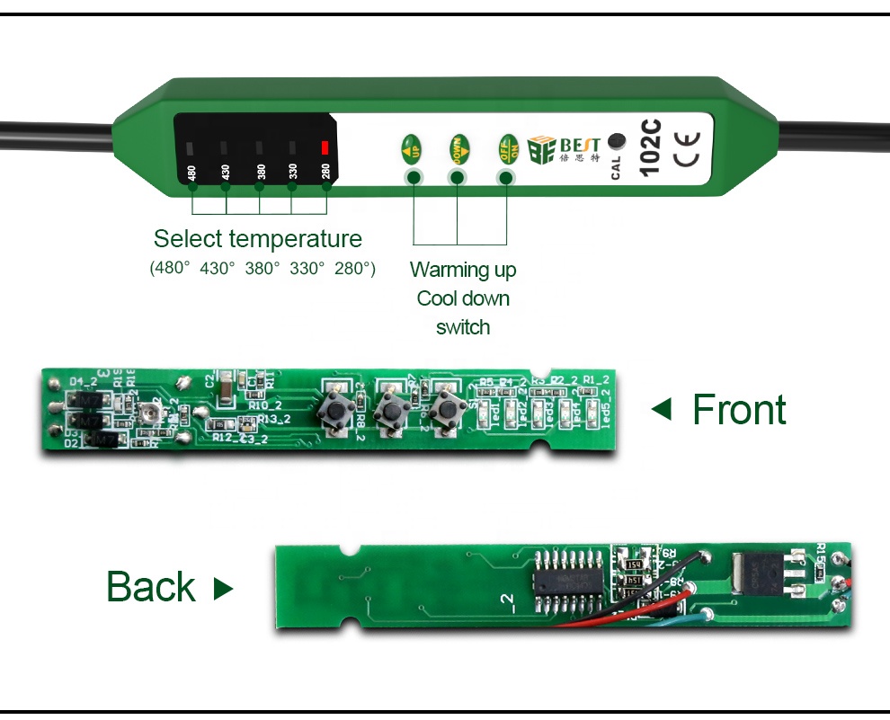 Customized 102C factory direct SMD soldering iron professional adjustable temperature with soldering iron tips electric