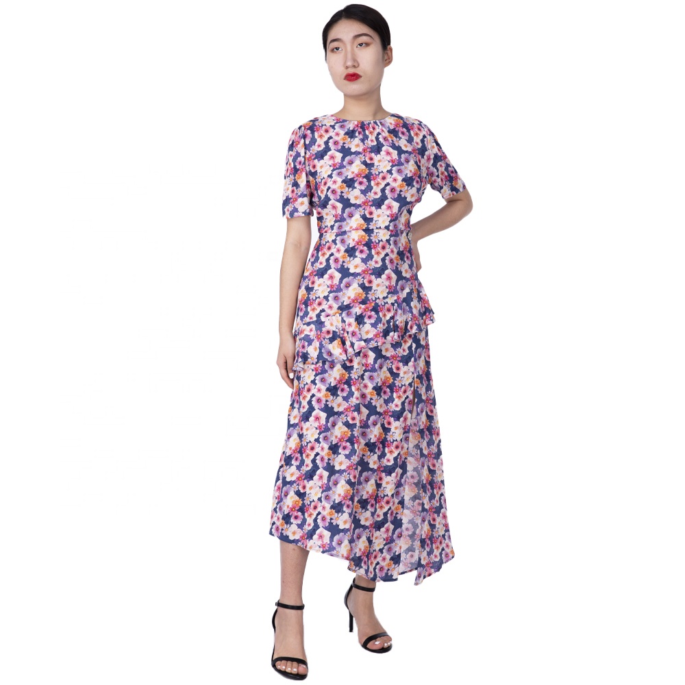 Direct Selling Charm Mature Fashion Short-Sleeved Floral Casual Dresses Classic For Women