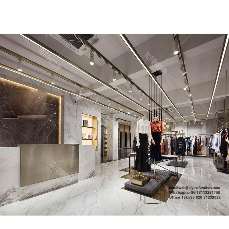 High quality Store Clothing Rack Wooden Clothes Hanging Stand Shop Equipment For Garment Store