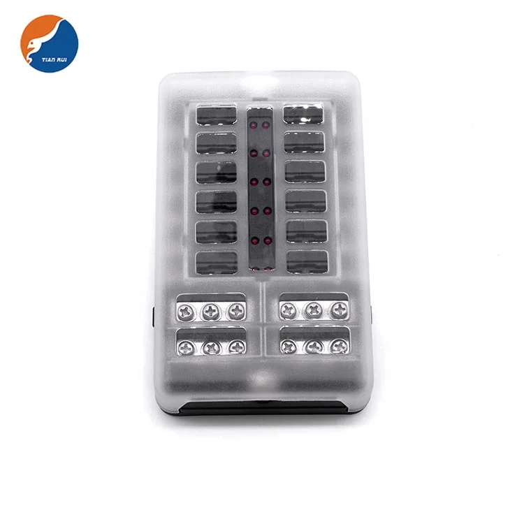 Positive Negative Busbar 6 12 Ways Circuit Standard Blade LED Fuse Box Fuse Block Holder for Car Truck Bus Vehicle Boat Marine