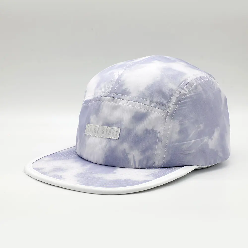 Wholesale Custom All Over Printing Blank 5 Panel Nylon Waterproof Dry Fit Baseball Running Camp Caps Hat