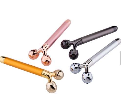 Hot Selling 3D Roller Massage Free Noise Gold Ice Roller Ball Rose Quartz Vibration Jade 3D Face Roller
