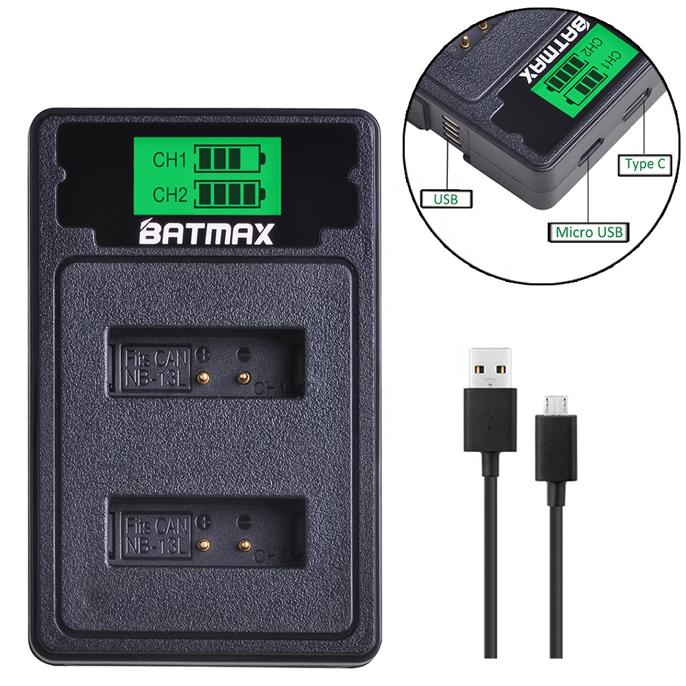 NB-13L NB13L NB 13L ЖК-дисплей usb двойное зарядное устройство с портом type C для камеры Canon G7 X Mark II G7X PM165 G5 X G5X G9 X G9X SX620 SX720