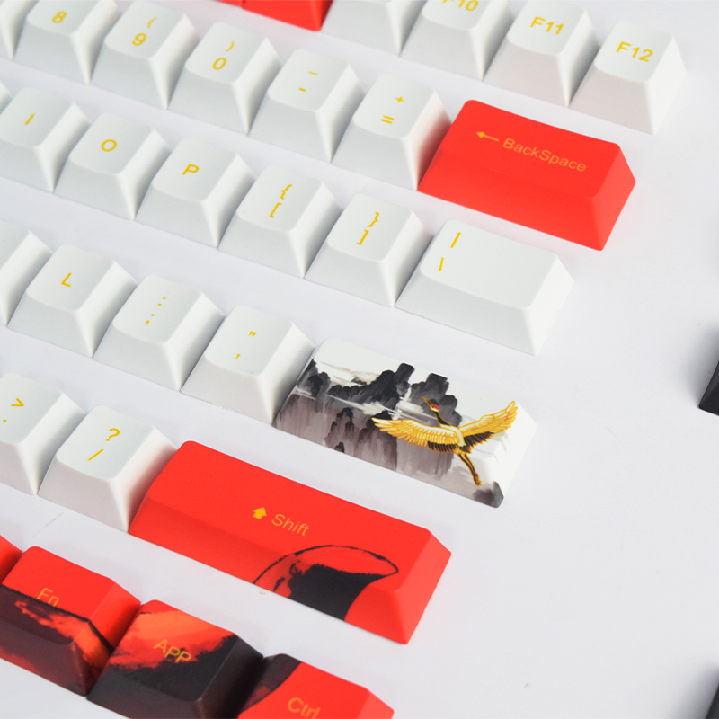 Клавиатура Механическая AFLION Keycaps Pbt, двухсторонняя сублимационная, 60, 87, 104, 108, с клавишами Oem Gh60, индивидуальные клавиши с Wukong