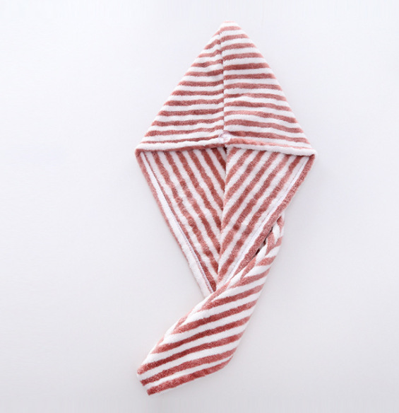 New Style Breathable Striped Hair-Drying Cap Absorbent Long Hair Dry Hair Towel