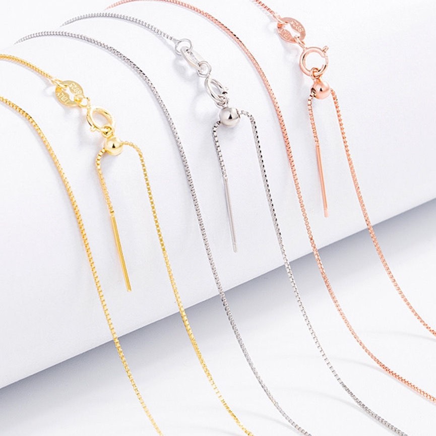 S925 Серебряная цепочка, булавка для бусин, игольчатая коробка, цепочка «сделай сам», ожерелье, подвеска, регулируемая цепочка, ювелирные аксессуары