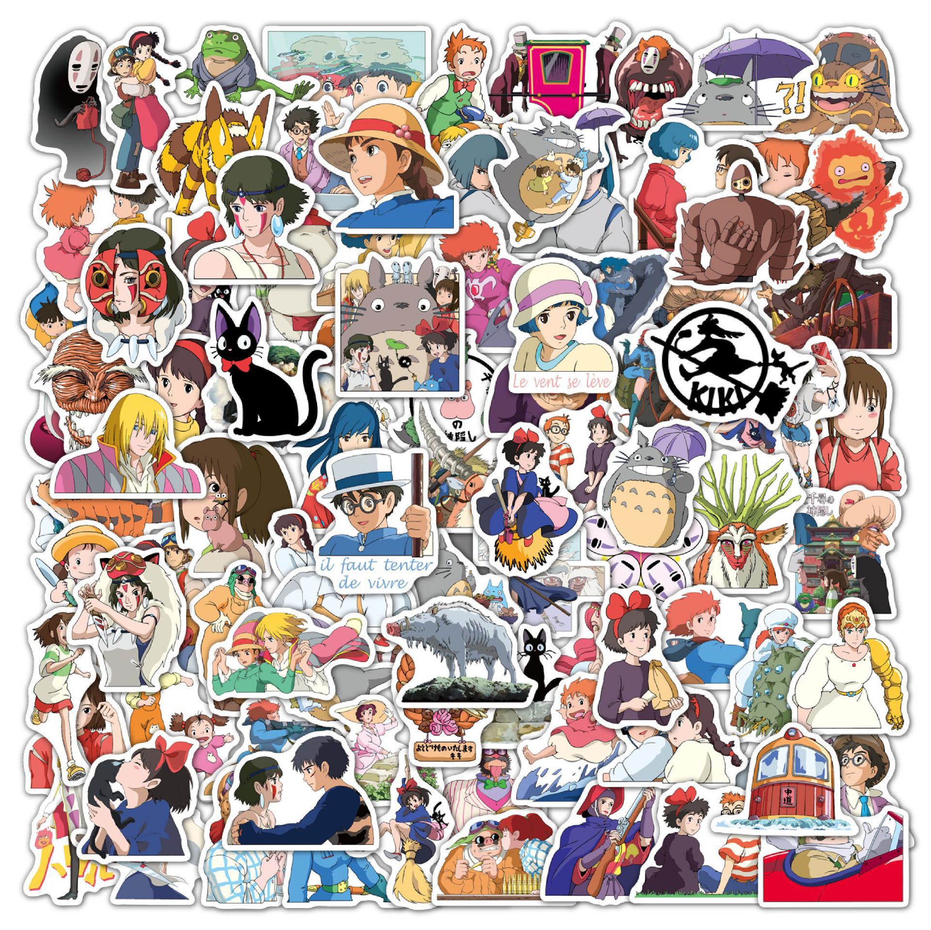 100 unique Japanese anime Hayao Miyazaki My Neighbor Totoro movie stickers trolley skateboard graffiti stickers removable