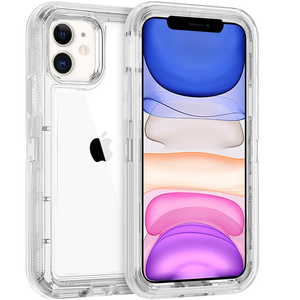 Для iPhone, 12, 11, 13 и 14 Pro Max SE XR XS xsmax X наполовину прозрачный противоударный чехол для тяжелых условий эксплуатации, Гладкий Простой чехол для телефона