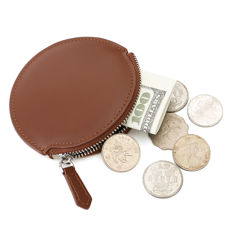 Coin Purse Mini Custom Coin Purse Leather Round Coin Purse