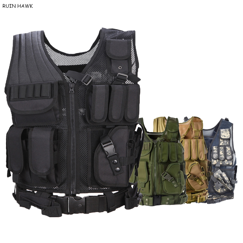 600D Oxford waterproof vest military camouflage multicolor tactical vest