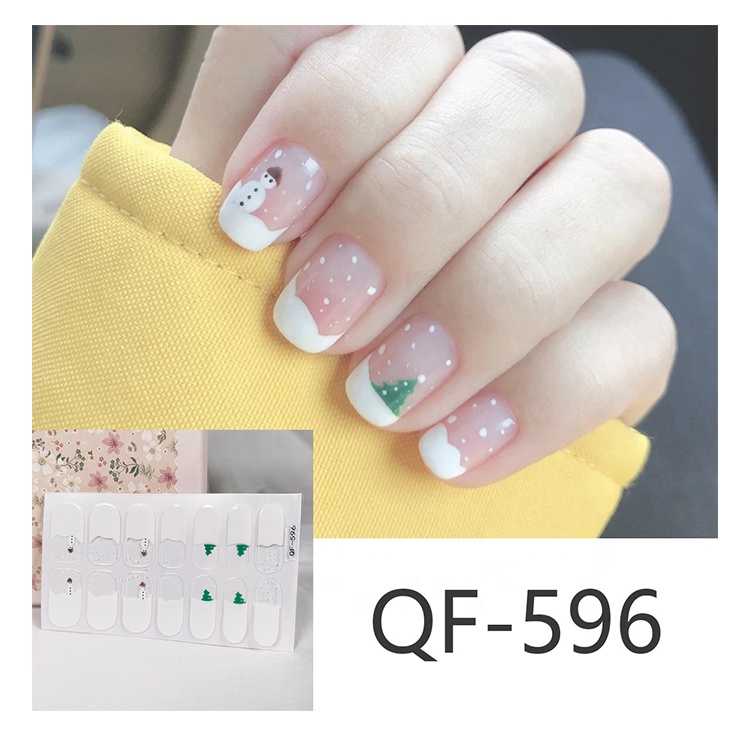 Ready stock Hot Selling Beautiful Design Nail Polish Wraps Strips Adhesive Stickers christmas nails art sticker 2020