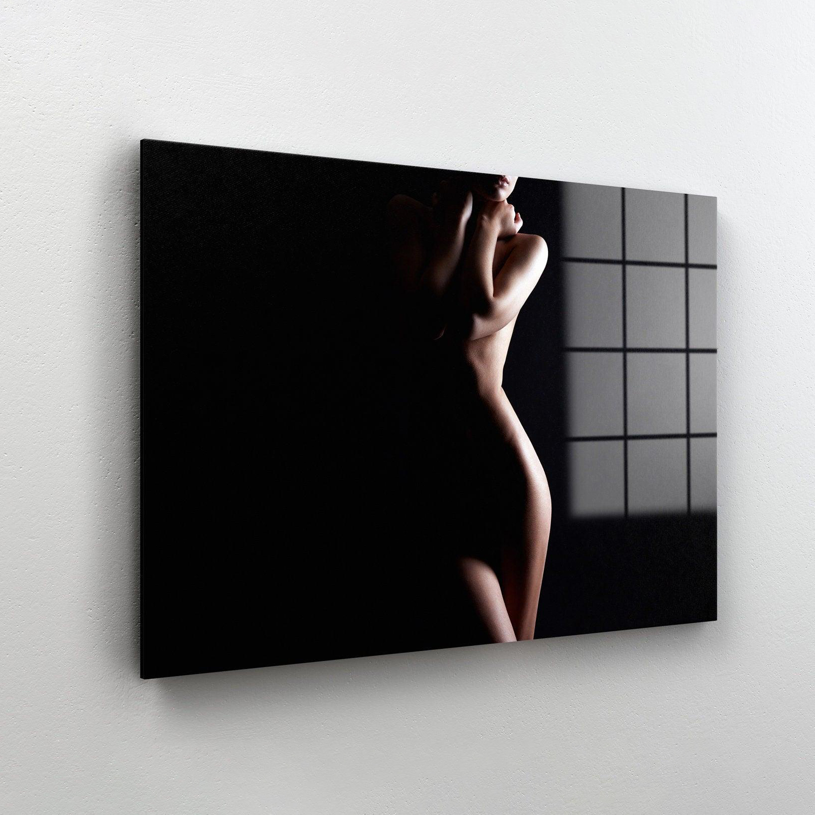 Nude Woman Photography Art Photos Painting By Glass Black And White Nude Woman Sexy Body Wall Art Home Decor