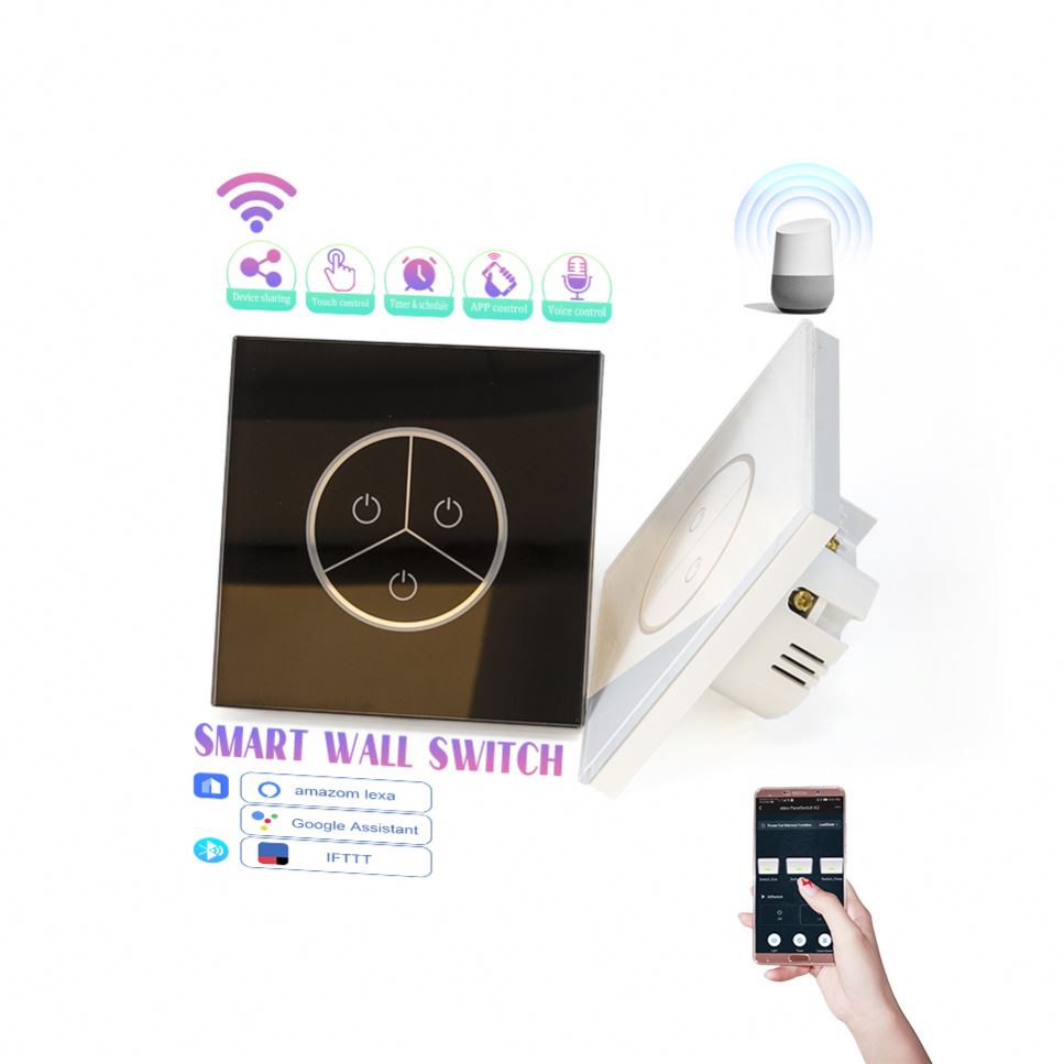 2021 Product Smart Switch Eu Switch Home Wifi Smart Touch Switch 8 Gang Smart Home Automation