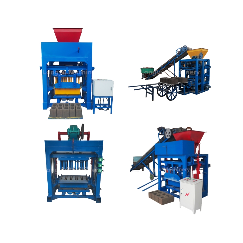 LY4-40 easy to operate sand and plastic semi automatic making machine manual hollow block concrete bricks mould no need pallets