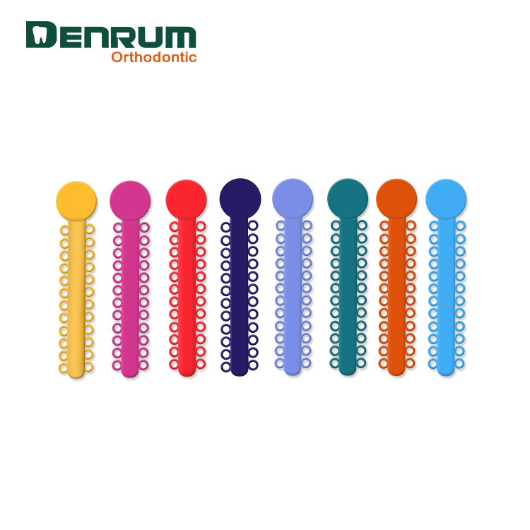 Custom logo dental orthodontic colorful O style elastic ligature tie