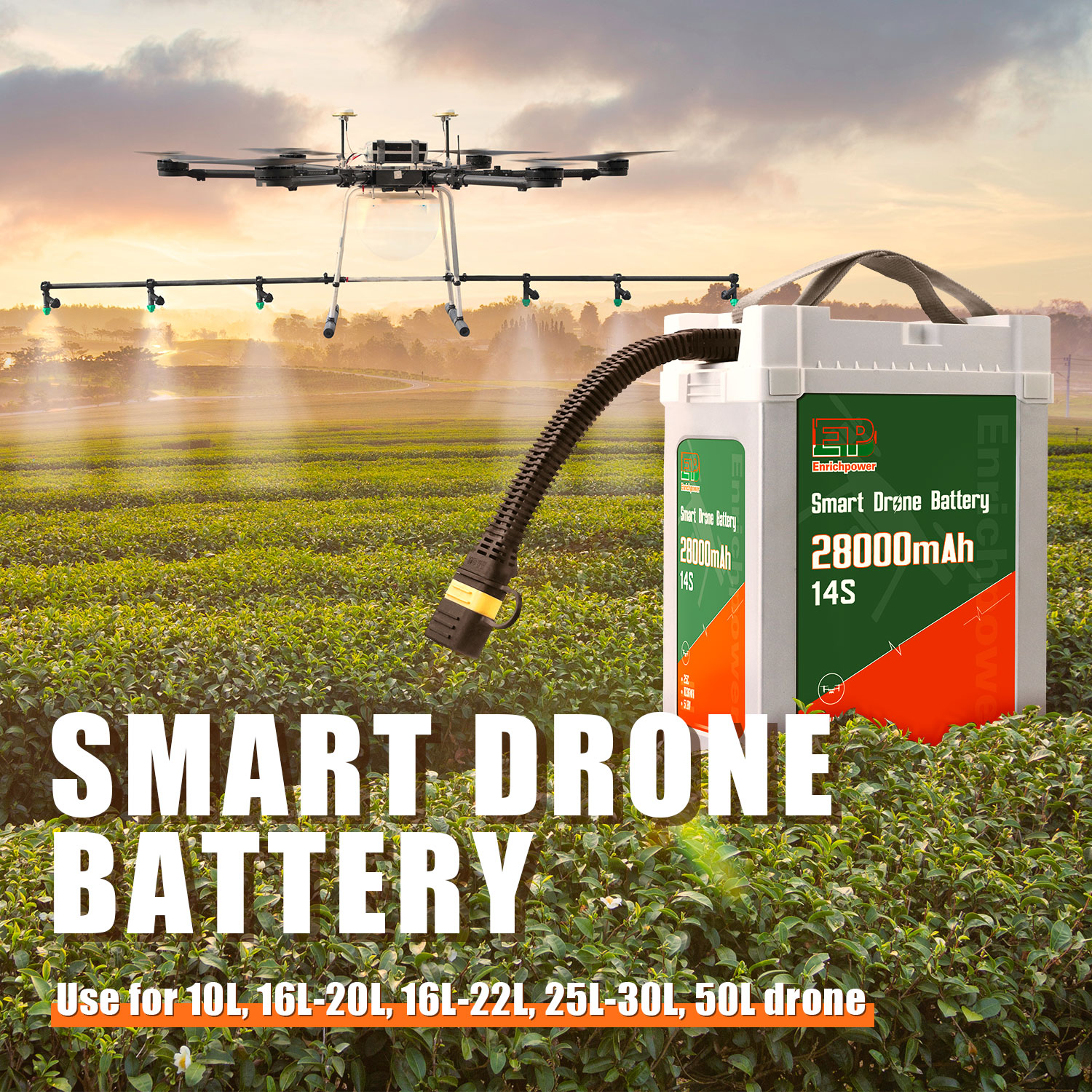 Rechargeable Smart BMS 14s lipo 51.8v battery 28000mah for agriculture drone