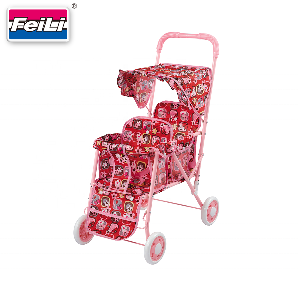 Feili игрушки, Новая тканевая детская кукла, двойная коляска для детей, играющая, милая кукла для малышей, игрушка для коляски, Детская кукла-багги